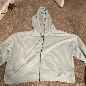 american eagle cropped zip